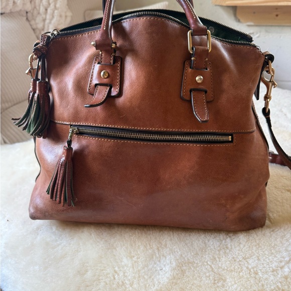 Dooney & Bourke Leather florentine/diaper bag/Handbag purse cognac brown - Picture 8 of 12